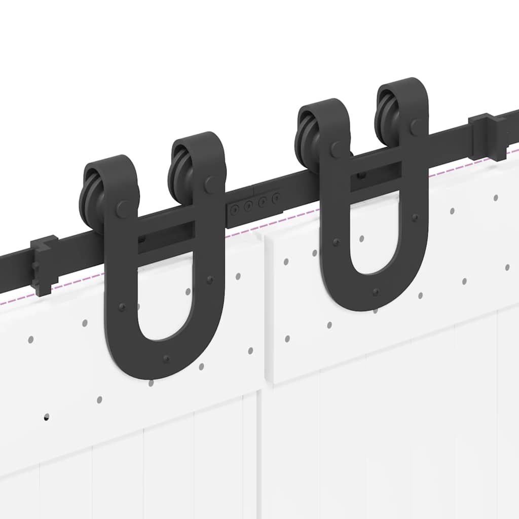 vidaXL Schiebetürbeschlag-Set 366 cm Stahl Schwarz