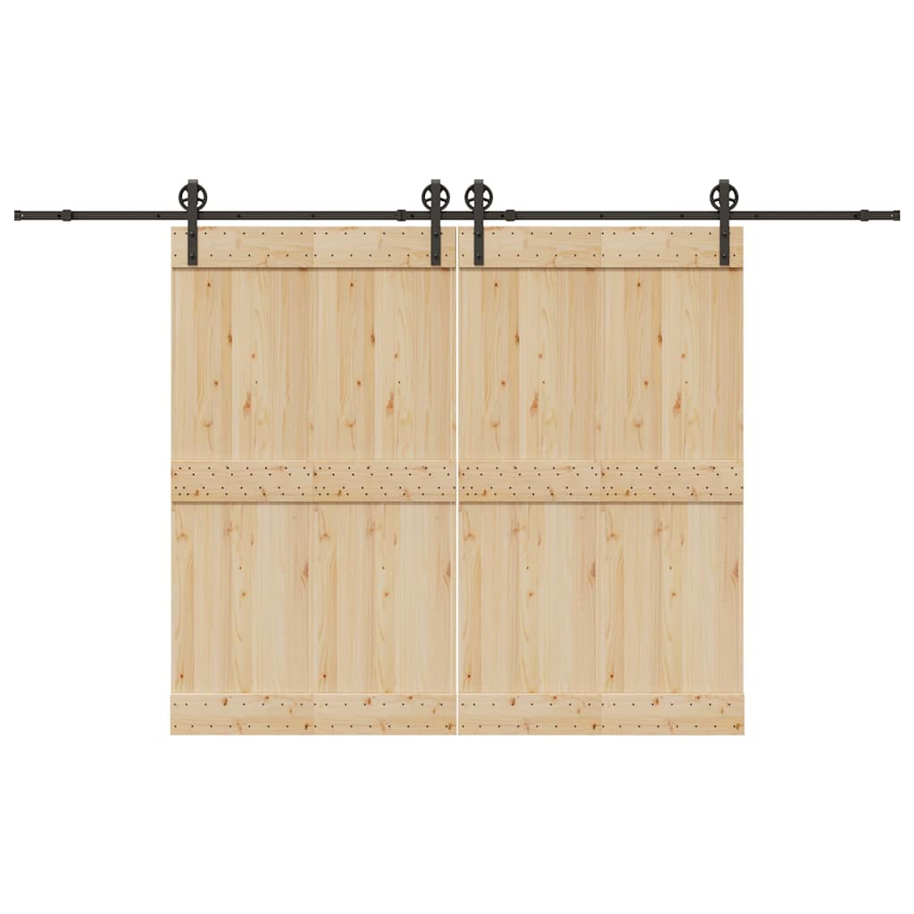 vidaXL Schiebetürbeschlag-Set 366 cm Stahl Schwarz