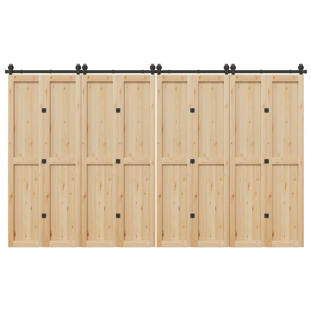 vidaXL Schiebetürbeschlag-Set 366 cm Stahl Schwarz