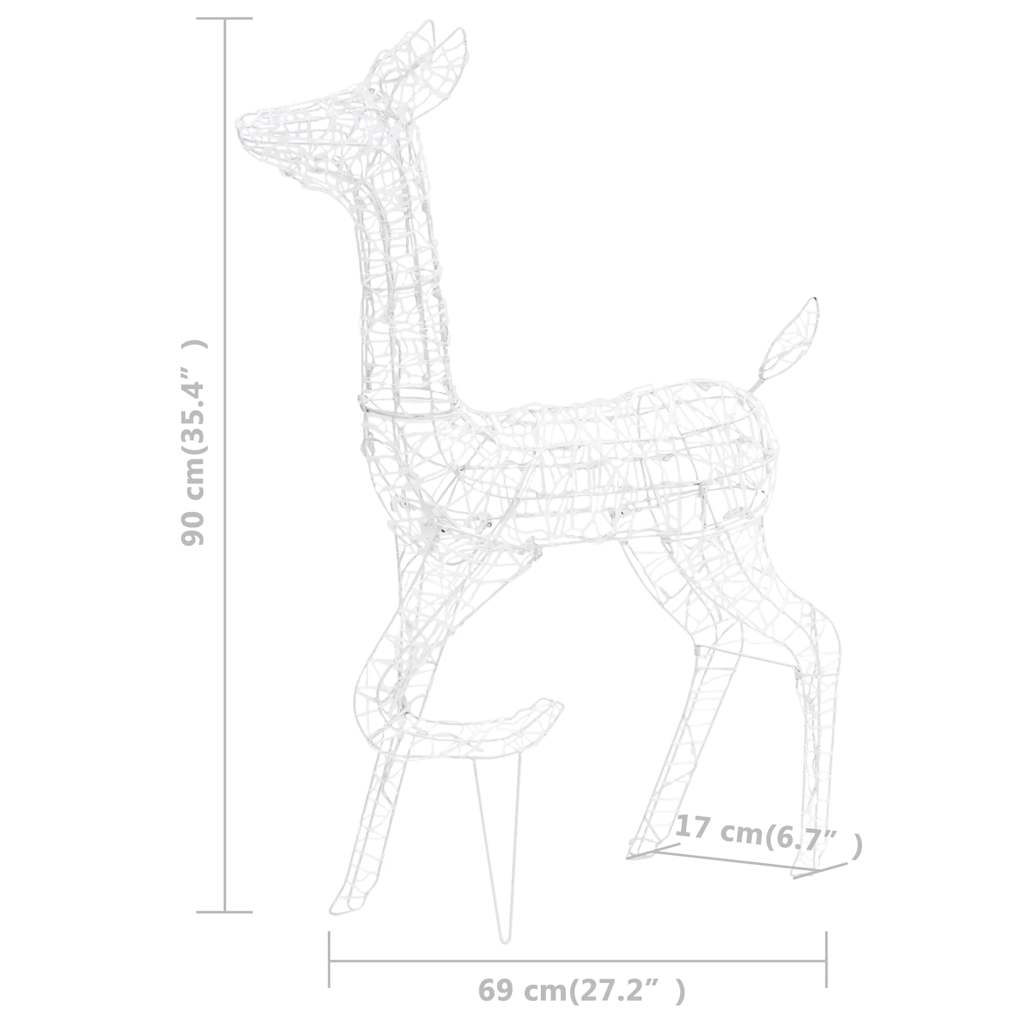 vidaXL LED-Rentier-Familie Weihnachtsdeko Acryl 160 LED Warmweiß
