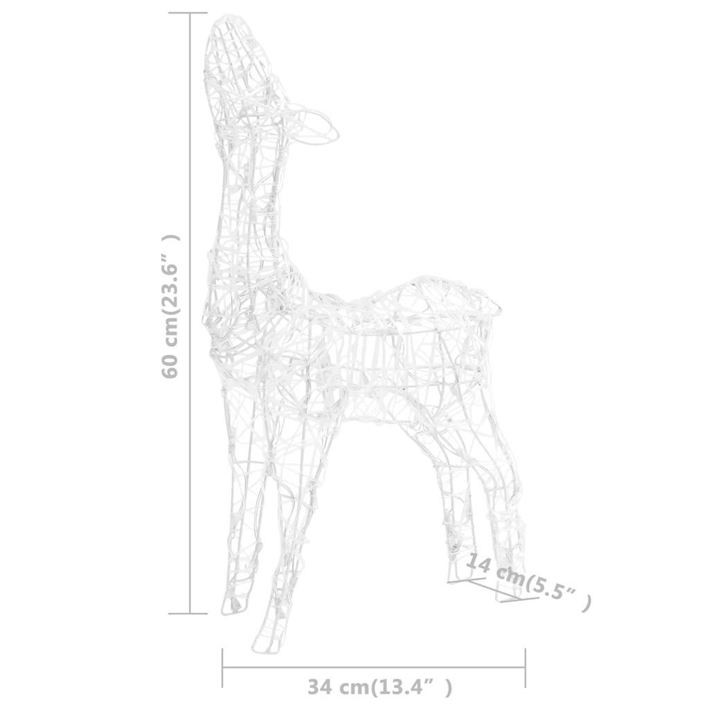vidaXL LED-Rentier-Familie Weihnachtsdeko Acryl 160 LED Warmweiß