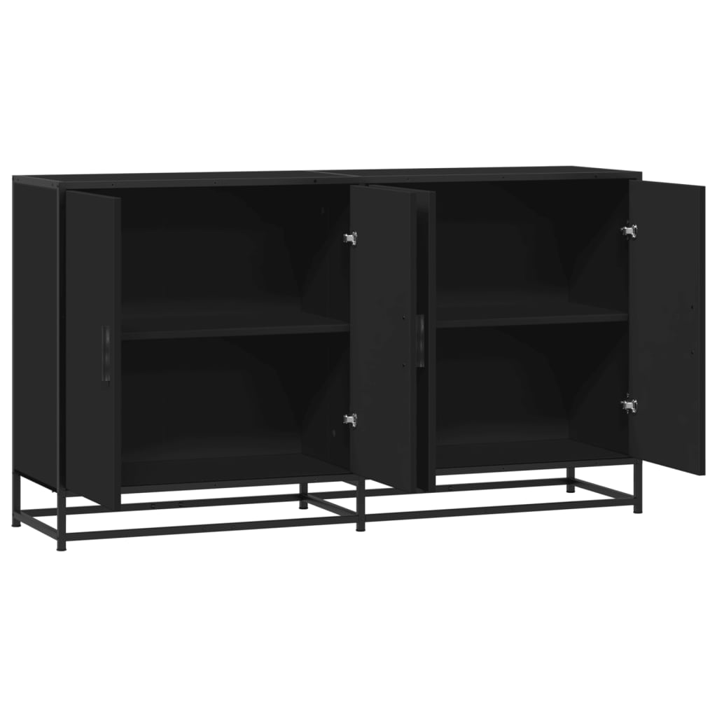 vidaXL Sideboard Schwarz 134x35x76 cm Holzwerkstoff