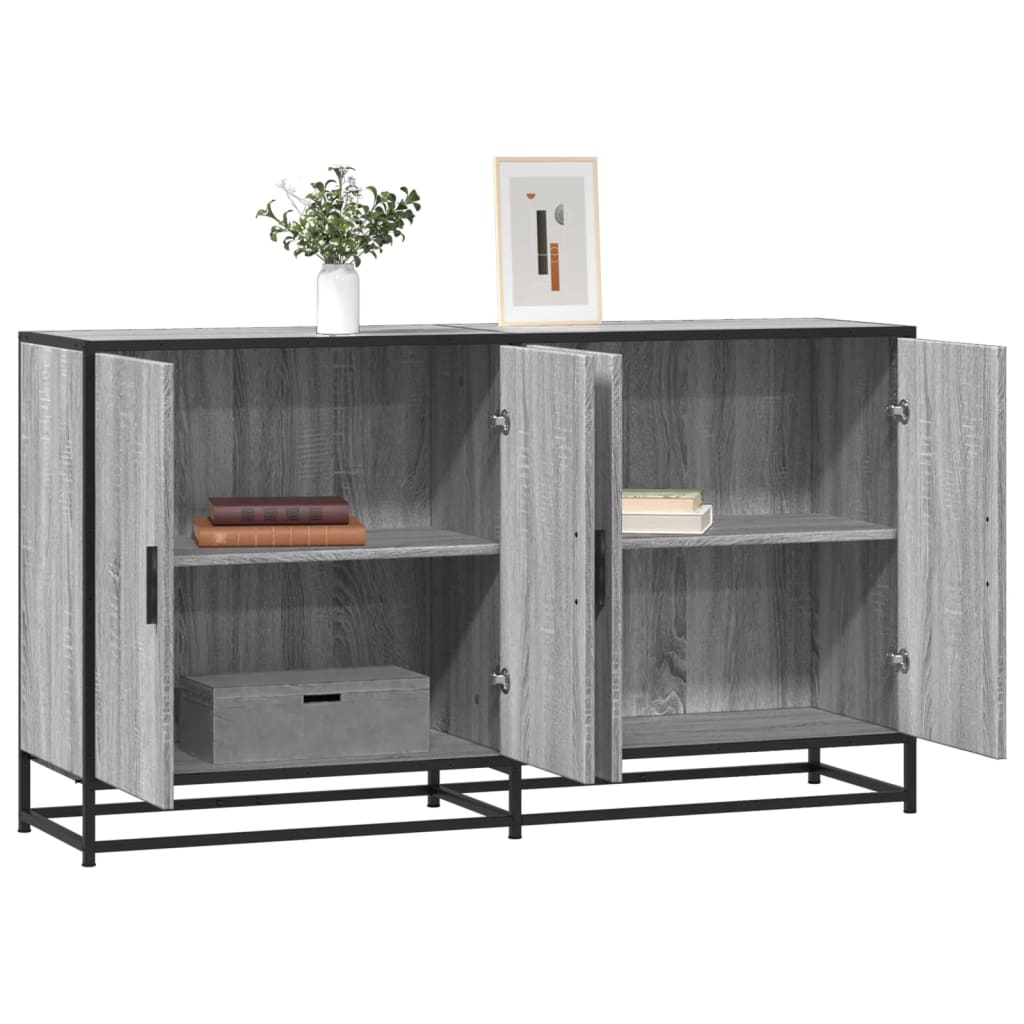 vidaXL Sideboard Schwarz 134x35x76 cm Holzwerkstoff