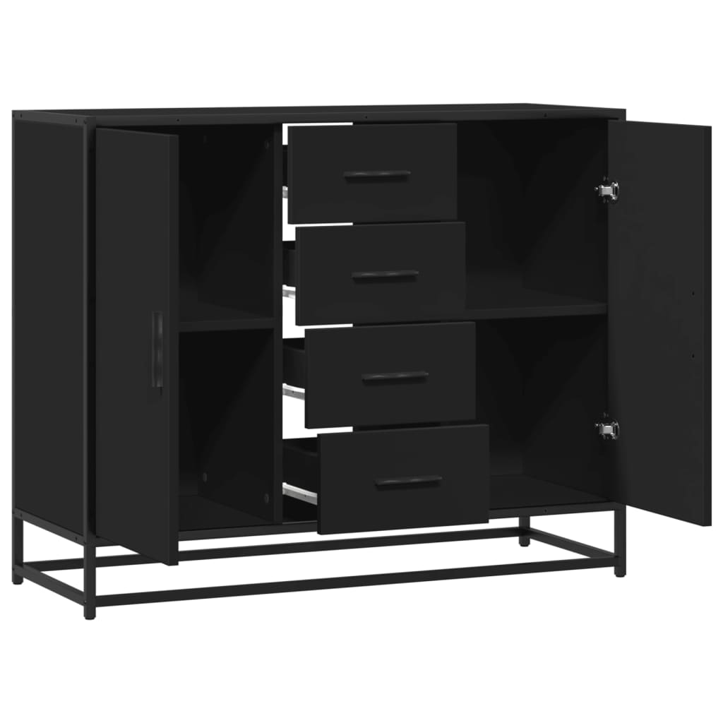 vidaXL Sideboard Schwarz 92x35x76 cm Holzwerkstoff