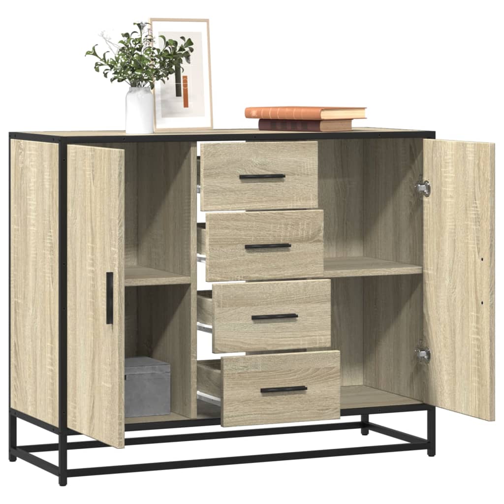 vidaXL Sideboard Schwarz 92x35x76 cm Holzwerkstoff