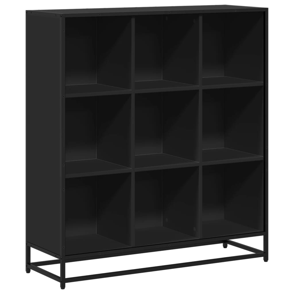 vidaXL Bücherregal Schwarz 97,5x33x107,5 cm Holzwerkstoff und Metall