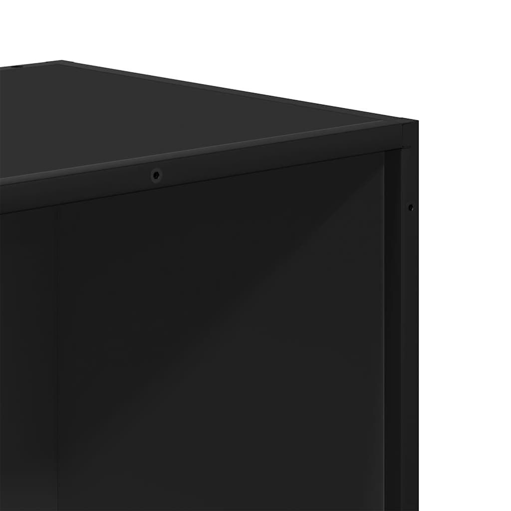 vidaXL Bücherregal Schwarz 97,5x33x107,5 cm Holzwerkstoff und Metall