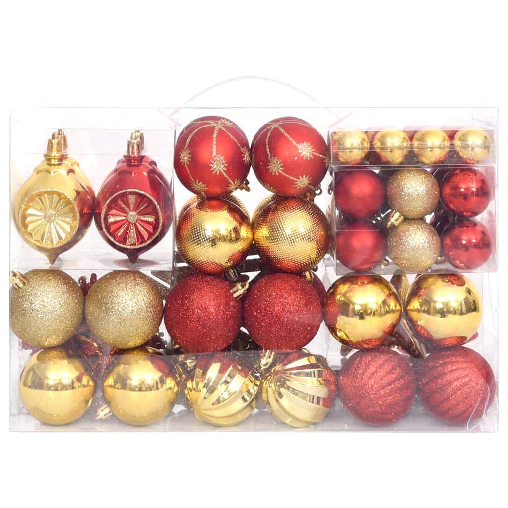 vidaXL 108-tlg. Weihnachtskugel-Set Golden und Rot