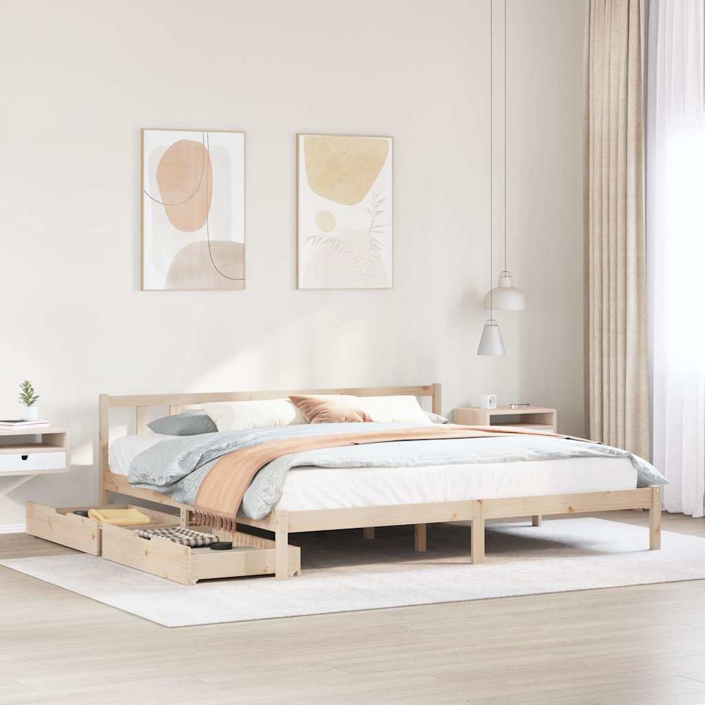 Massivholzbett ohne Matratze 75x190 cm Kiefernholz