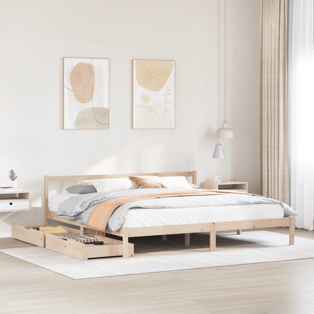 Massivholzbett ohne Matratze 75x190 cm Kiefernholz