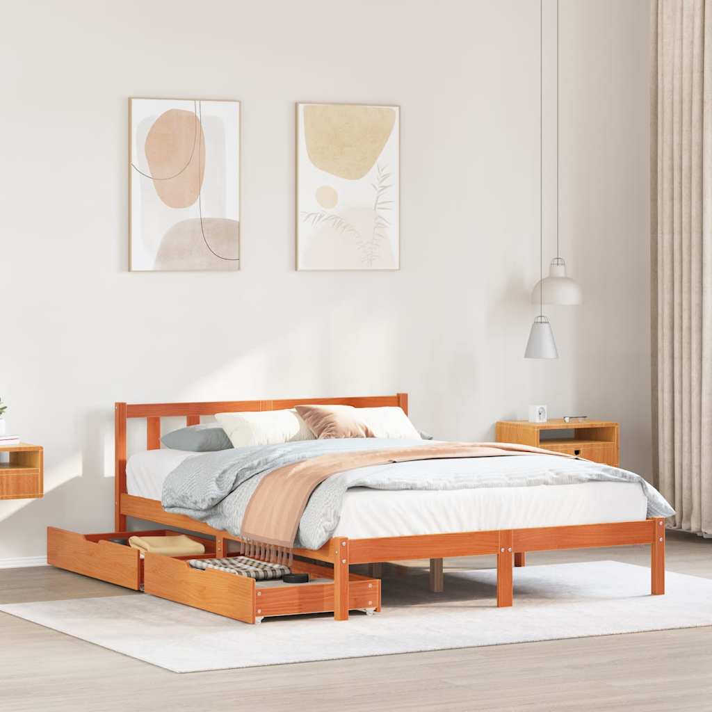 Massivholzbett ohne Matratze 75x190 cm Kiefernholz
