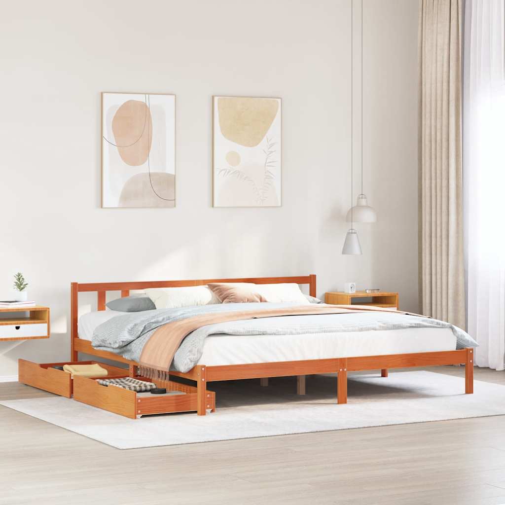 Massivholzbett ohne Matratze 75x190 cm Kiefernholz