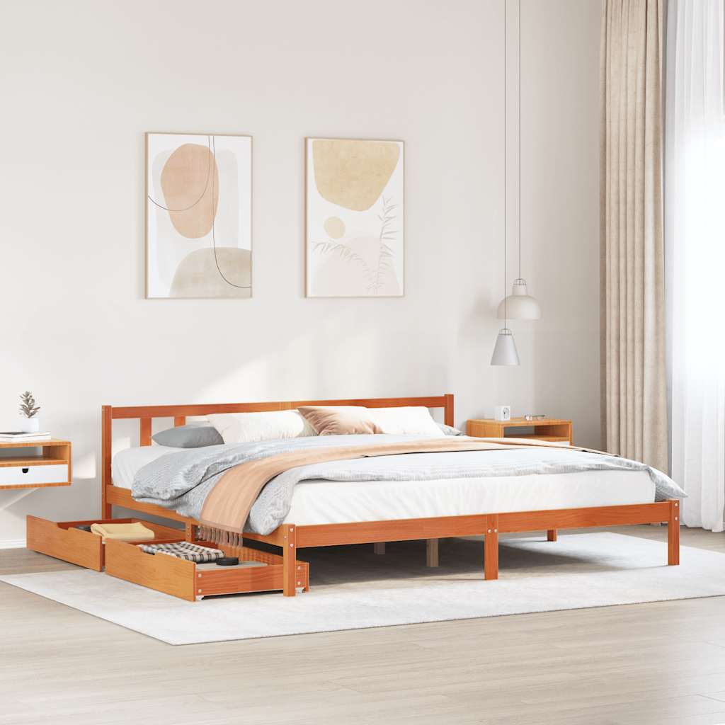 Massivholzbett ohne Matratze 75x190 cm Kiefernholz