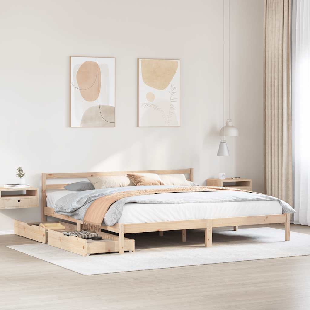 Massivholzbett ohne Matratze 75x190 cm Kiefernholz
