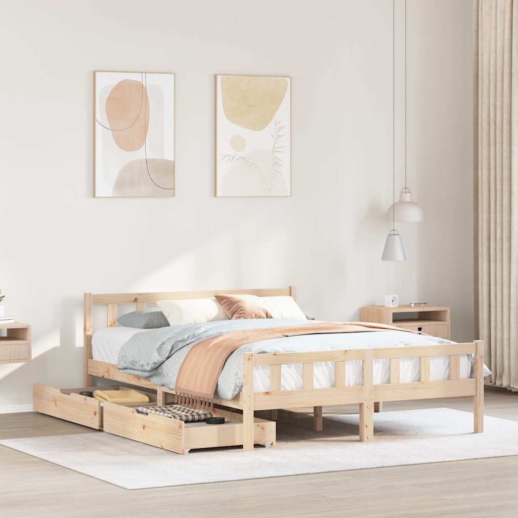 Massivholzbett ohne Matratze 75x190 cm Kiefernholz