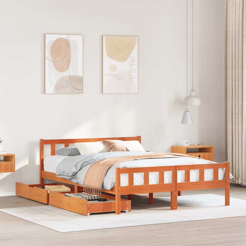 Massivholzbett ohne Matratze 75x190 cm Kiefernholz