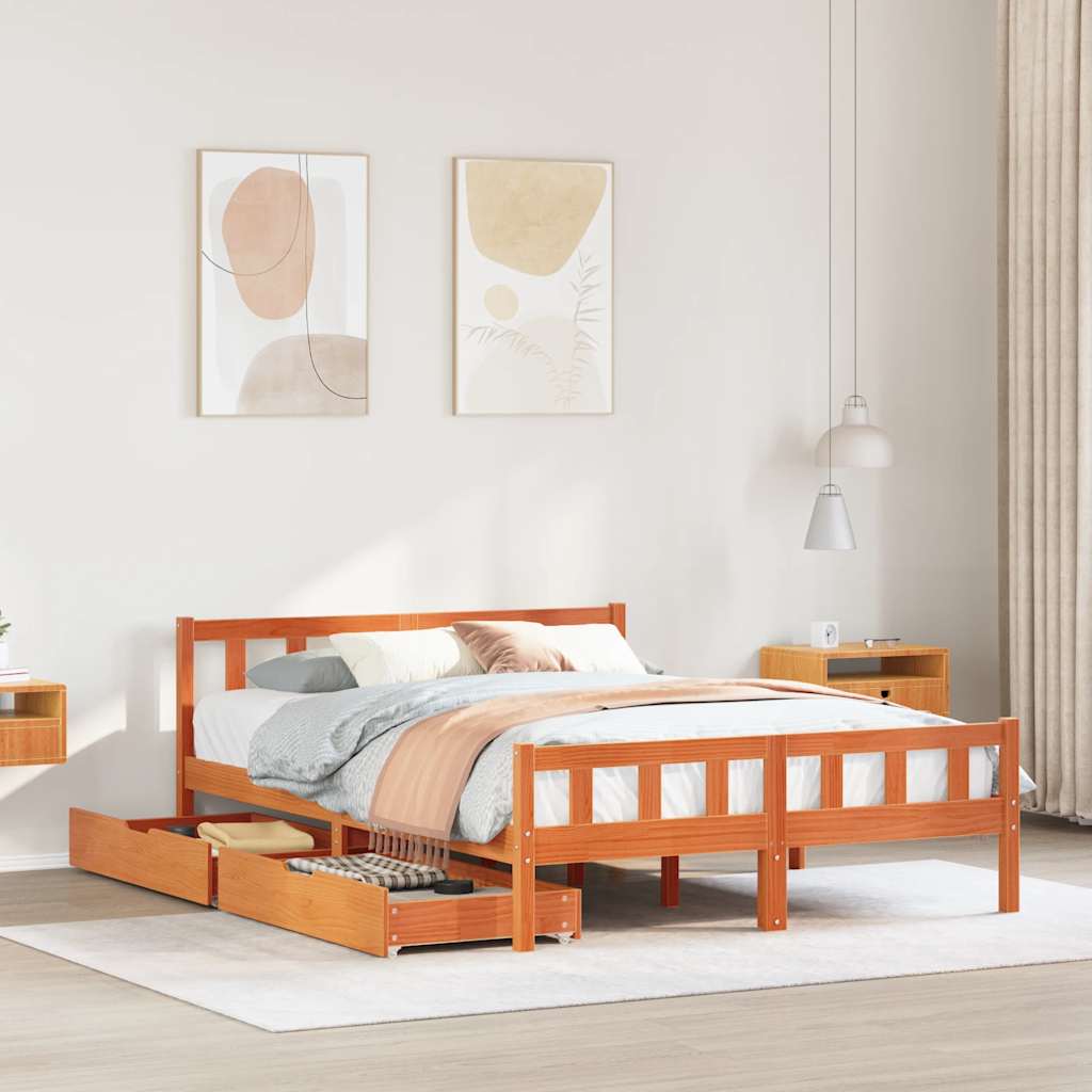 Massivholzbett ohne Matratze 75x190 cm Kiefernholz