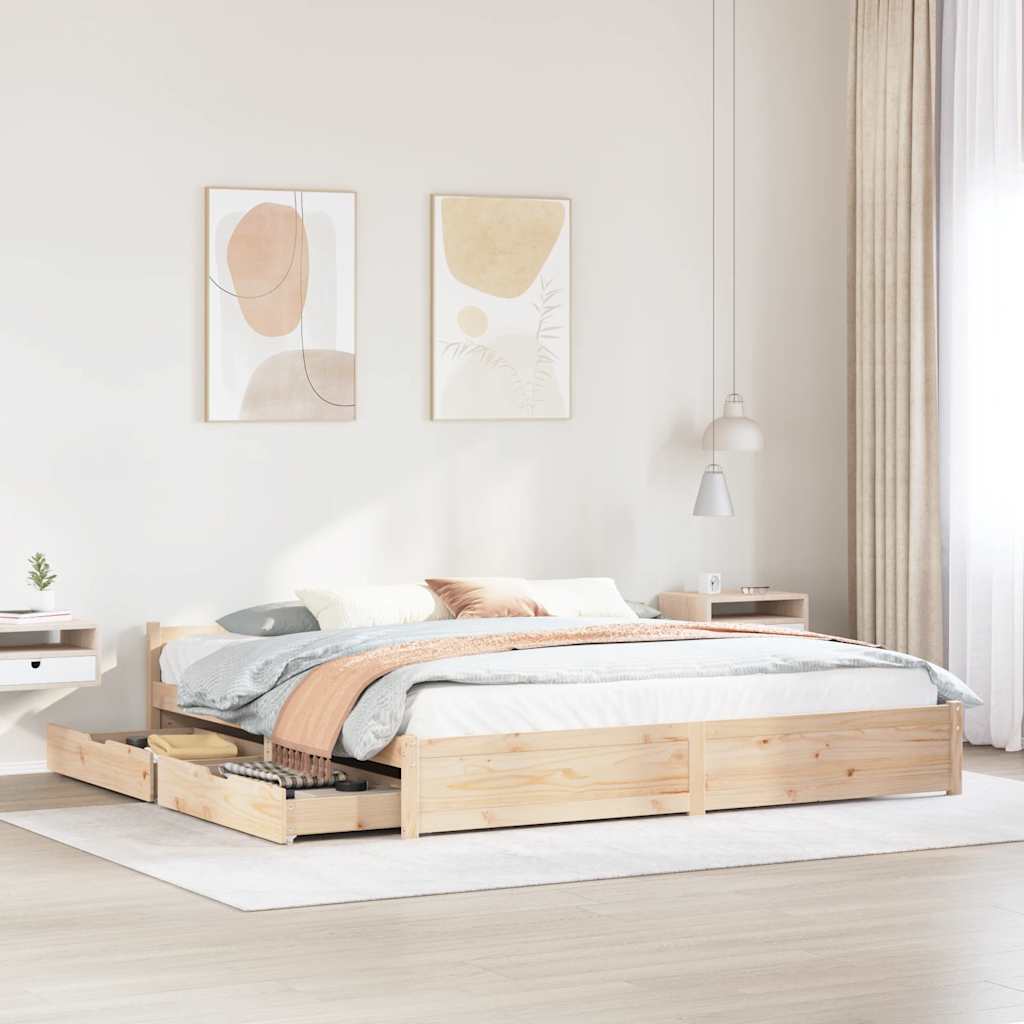 Massivholzbett ohne Matratze 75x190 cm Kiefernholz
