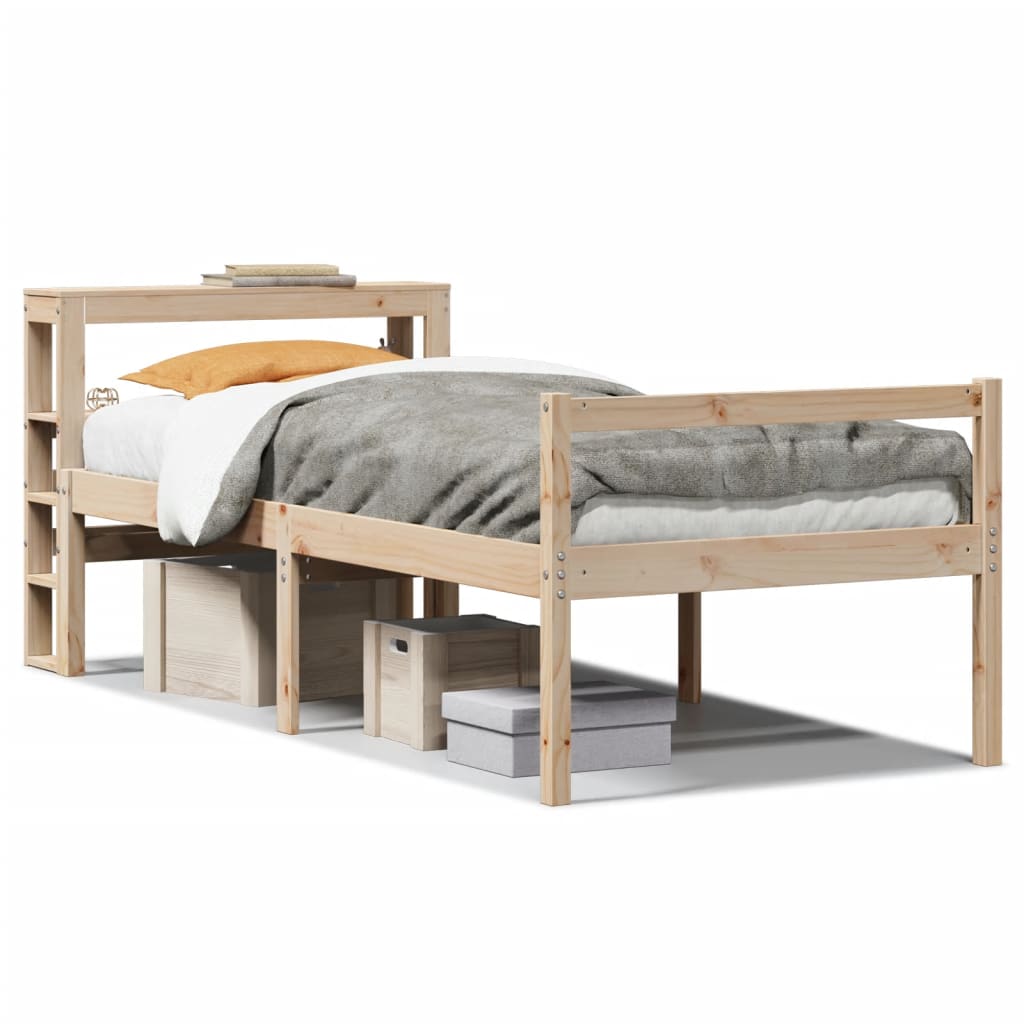 vidaXL Seniorenbett mit Kopfteil 75x190 cm Massivholz Kiefer