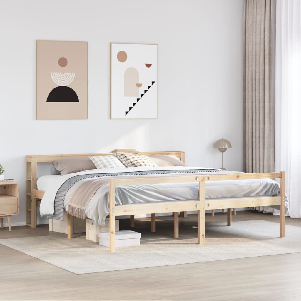 vidaXL Seniorenbett mit Kopfteil 75x190 cm Massivholz Kiefer