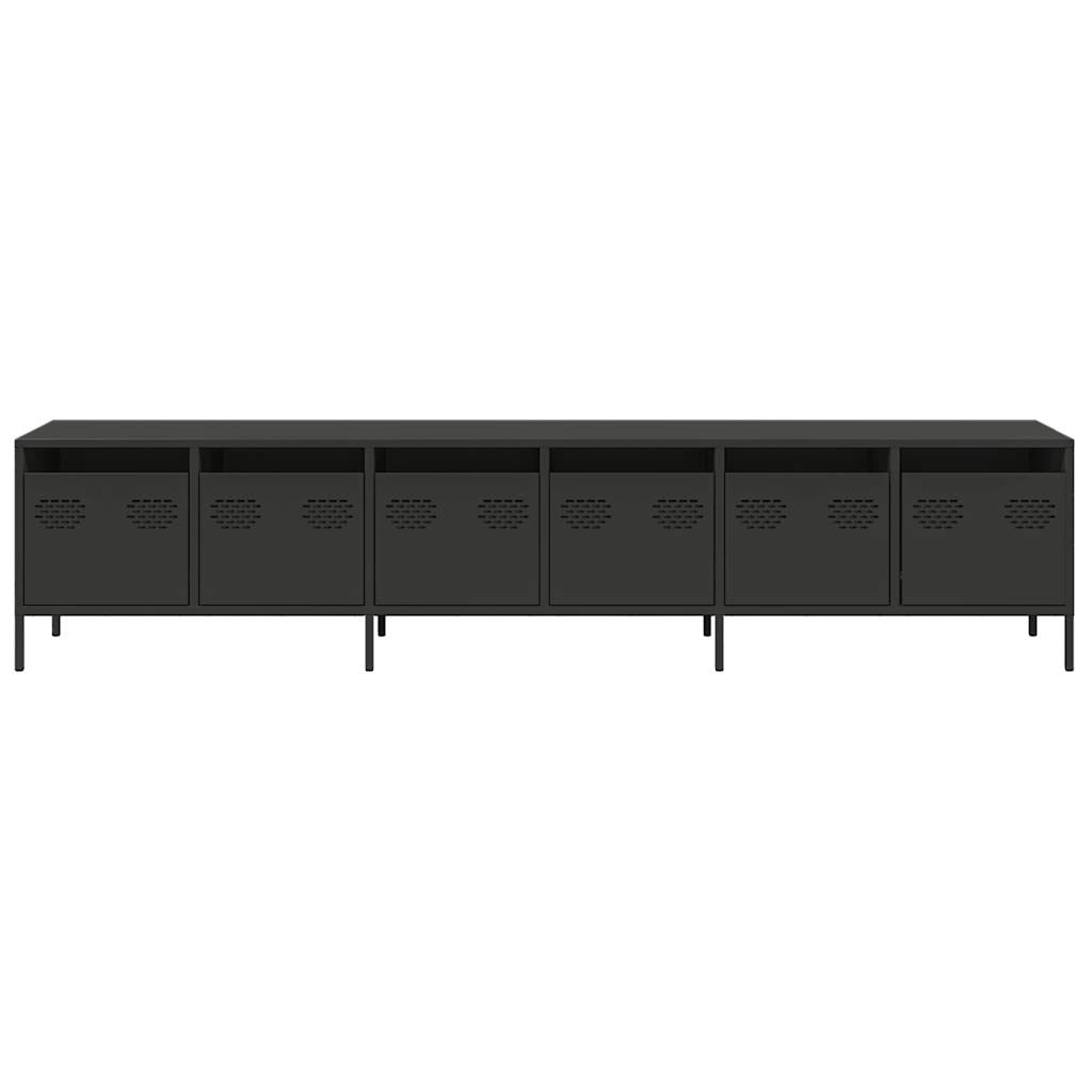 vidaXL TV-Schrank Schwarz 202x39x43,5 cm Kaltgewalzter Stahl