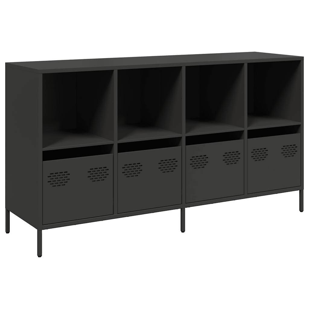 vidaXL Sideboard Schwarz 135x39x73,5 cm Kaltgewalzter Stahl