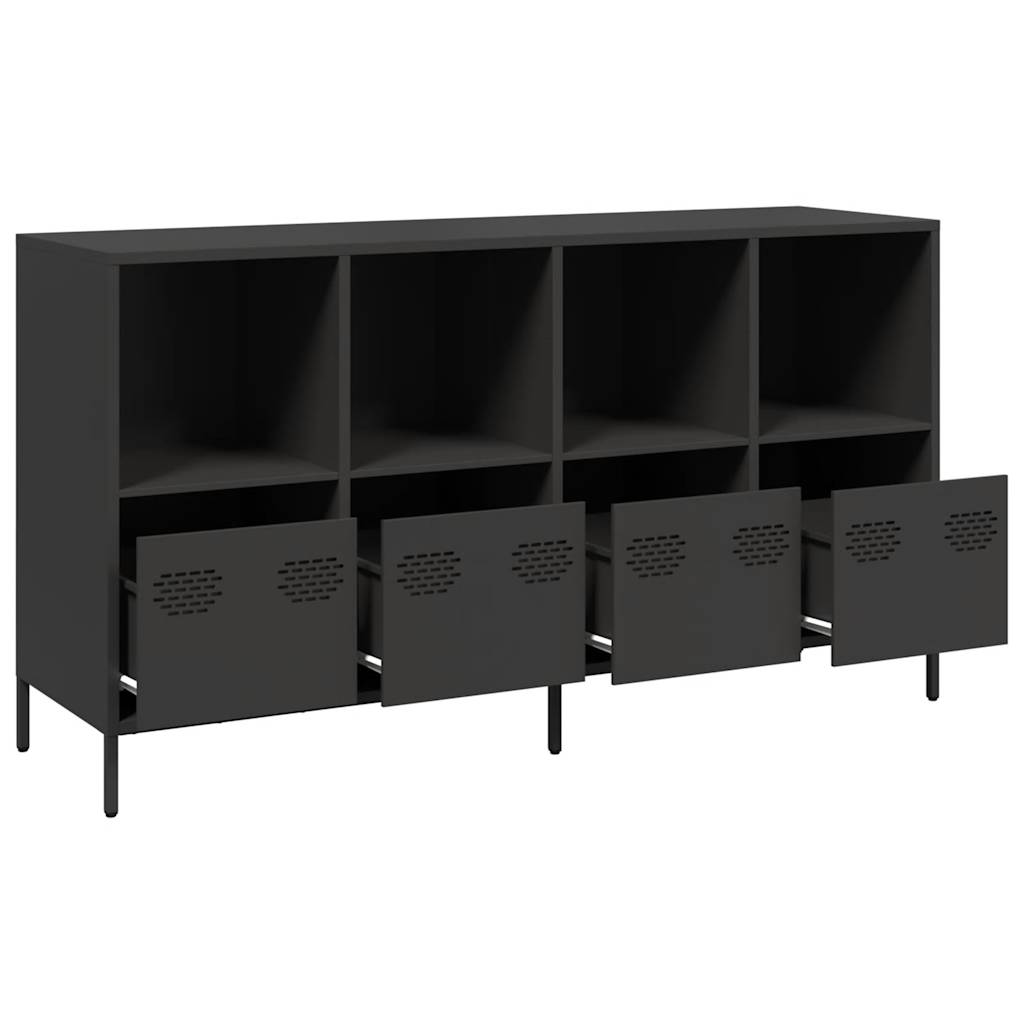 vidaXL Sideboard Schwarz 135x39x73,5 cm Kaltgewalzter Stahl