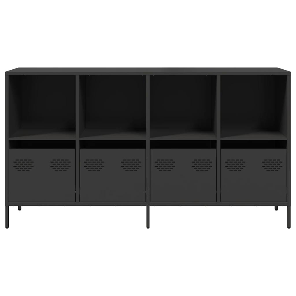 vidaXL Sideboard Schwarz 135x39x73,5 cm Kaltgewalzter Stahl