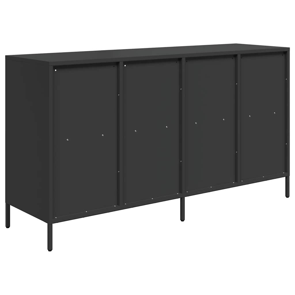vidaXL Sideboard Schwarz 135x39x73,5 cm Kaltgewalzter Stahl