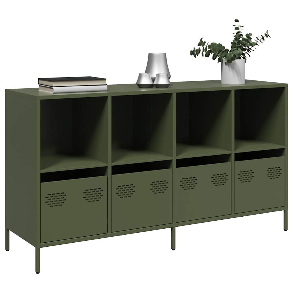 vidaXL Sideboard Schwarz 135x39x73,5 cm Kaltgewalzter Stahl