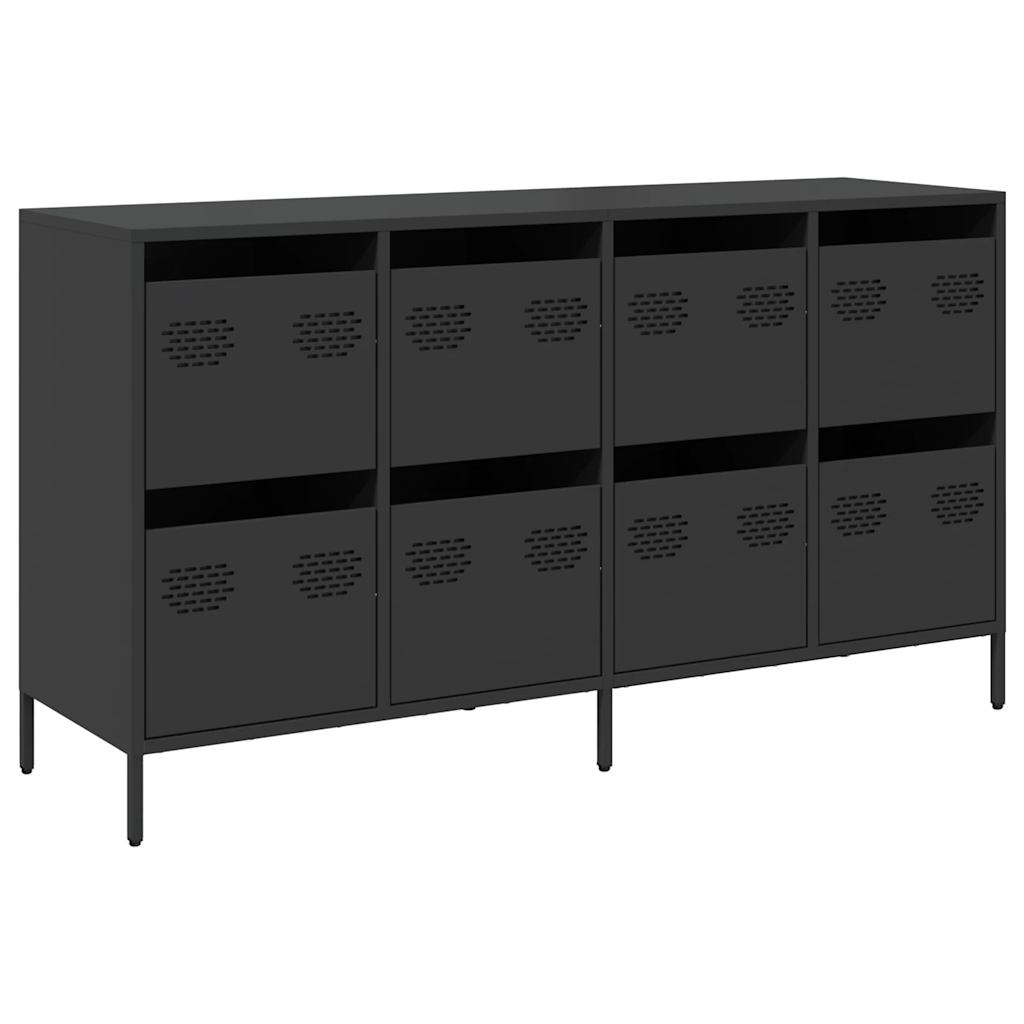 vidaXL Sideboard Schwarz 135x39x73,5 cm Kaltgewalzter Stahl