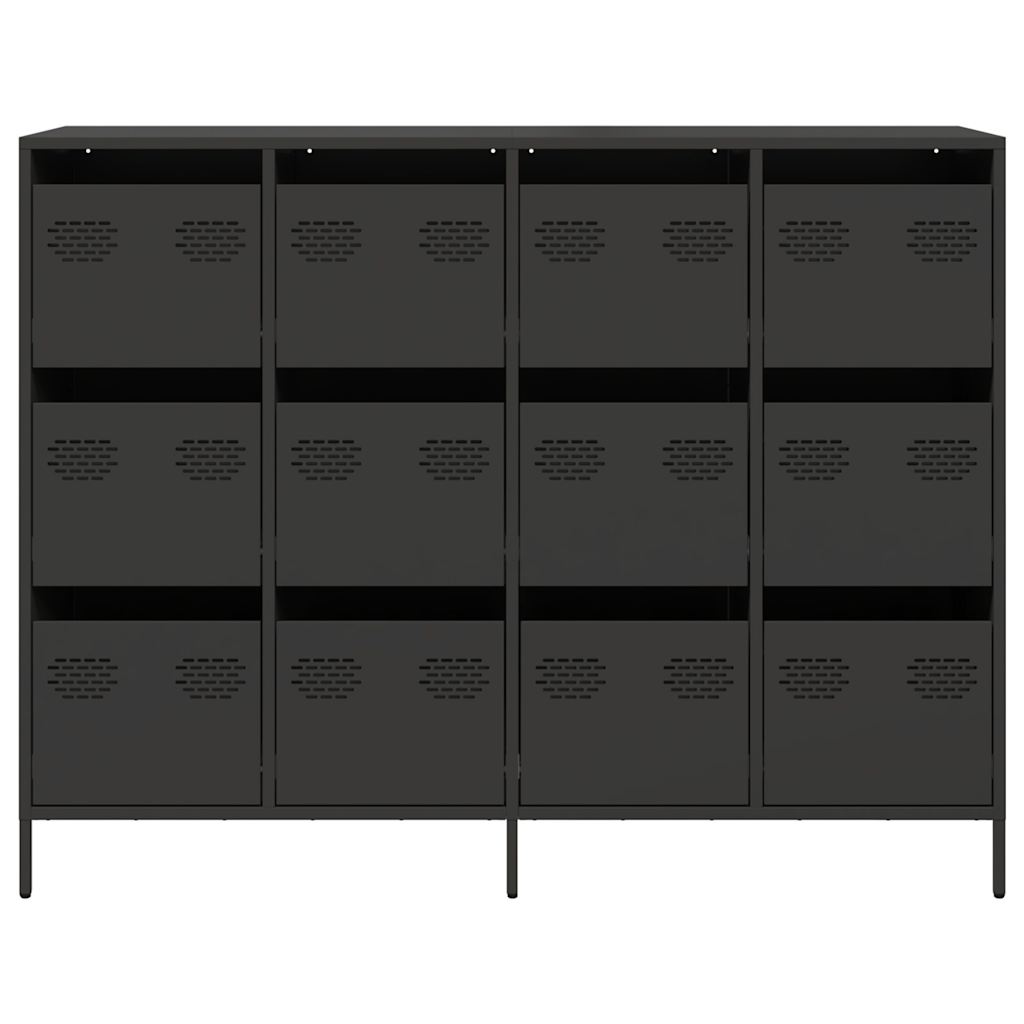 vidaXL Sideboard Schwarz 135x39x103,5 cm Kaltgewalzter Stahl