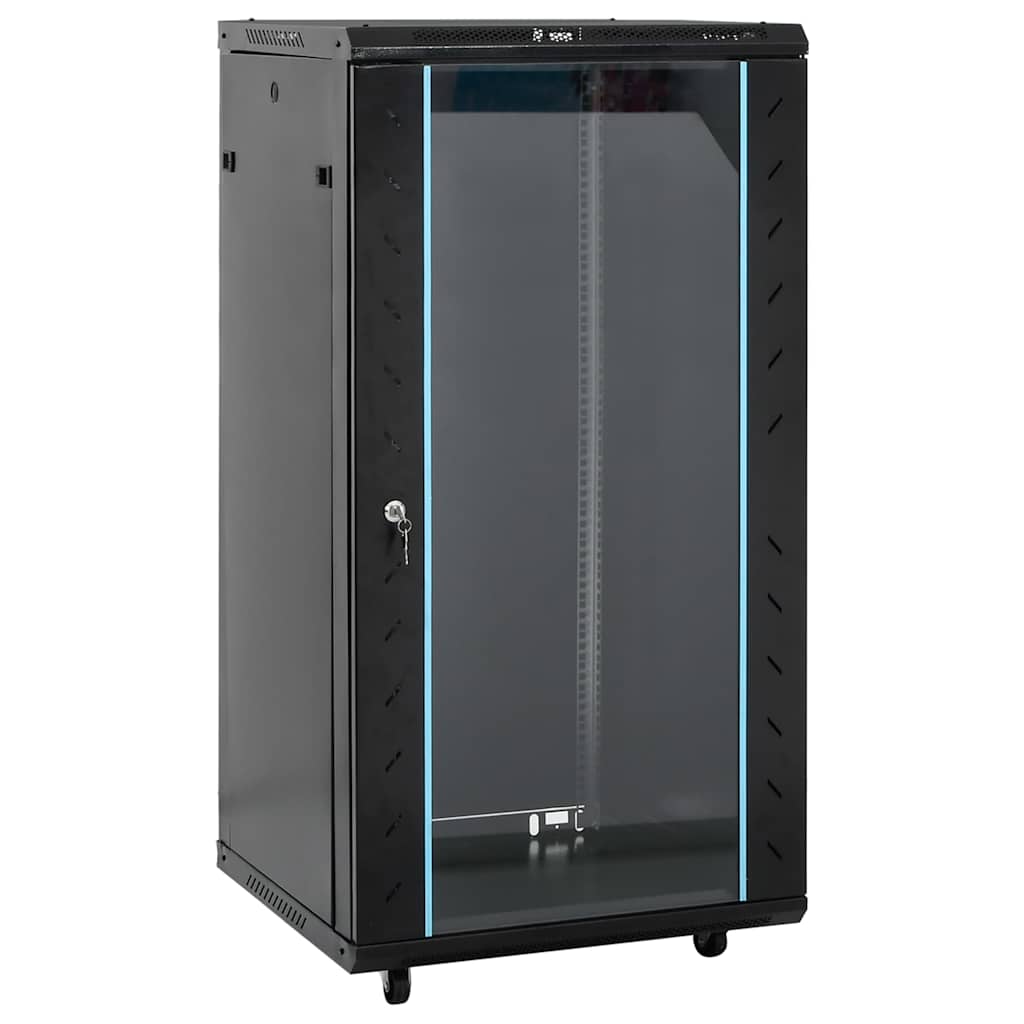 vidaXL 15U Netzwerkschrank 19" IP20 Schwarz 60x45x86 cm