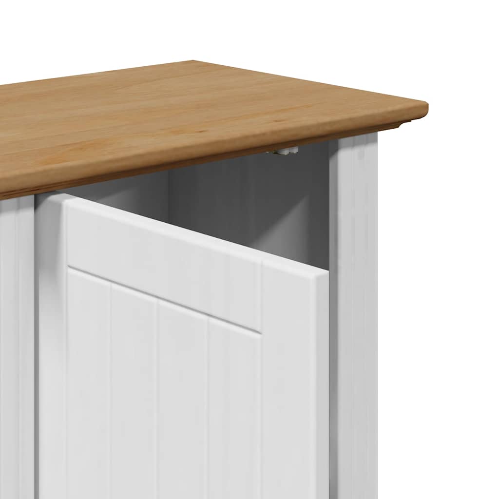 vidaXL 3-tlg. Badmöbel-Set BODO Weiß und Braun Massivholz Kiefer