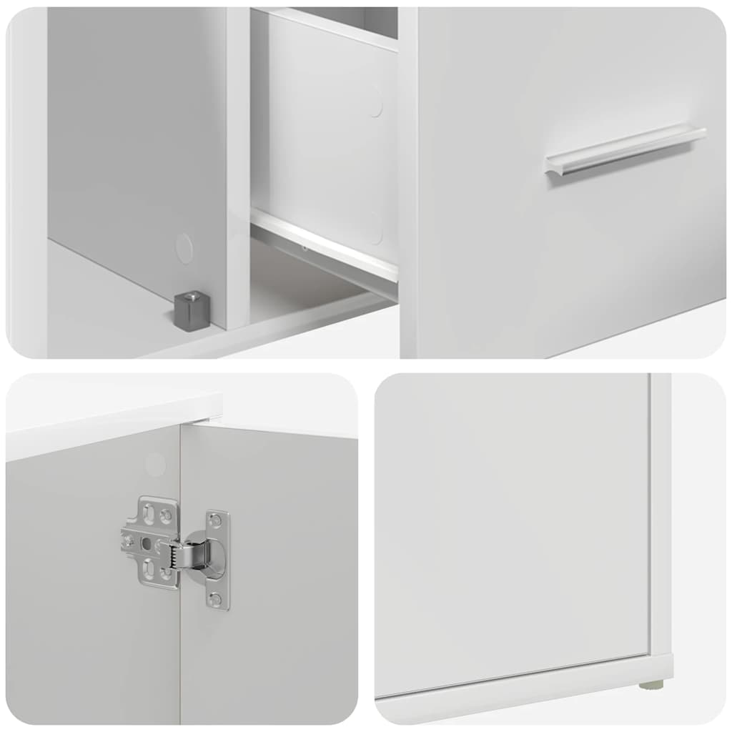 vidaXL Eckregal Weiß 200x40x45 cm Holzwerkstoff