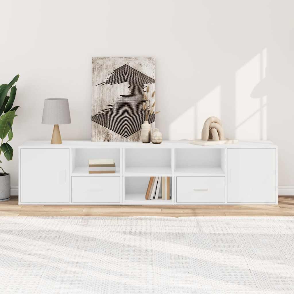 vidaXL Eckregal Weiß 200x40x45 cm Holzwerkstoff