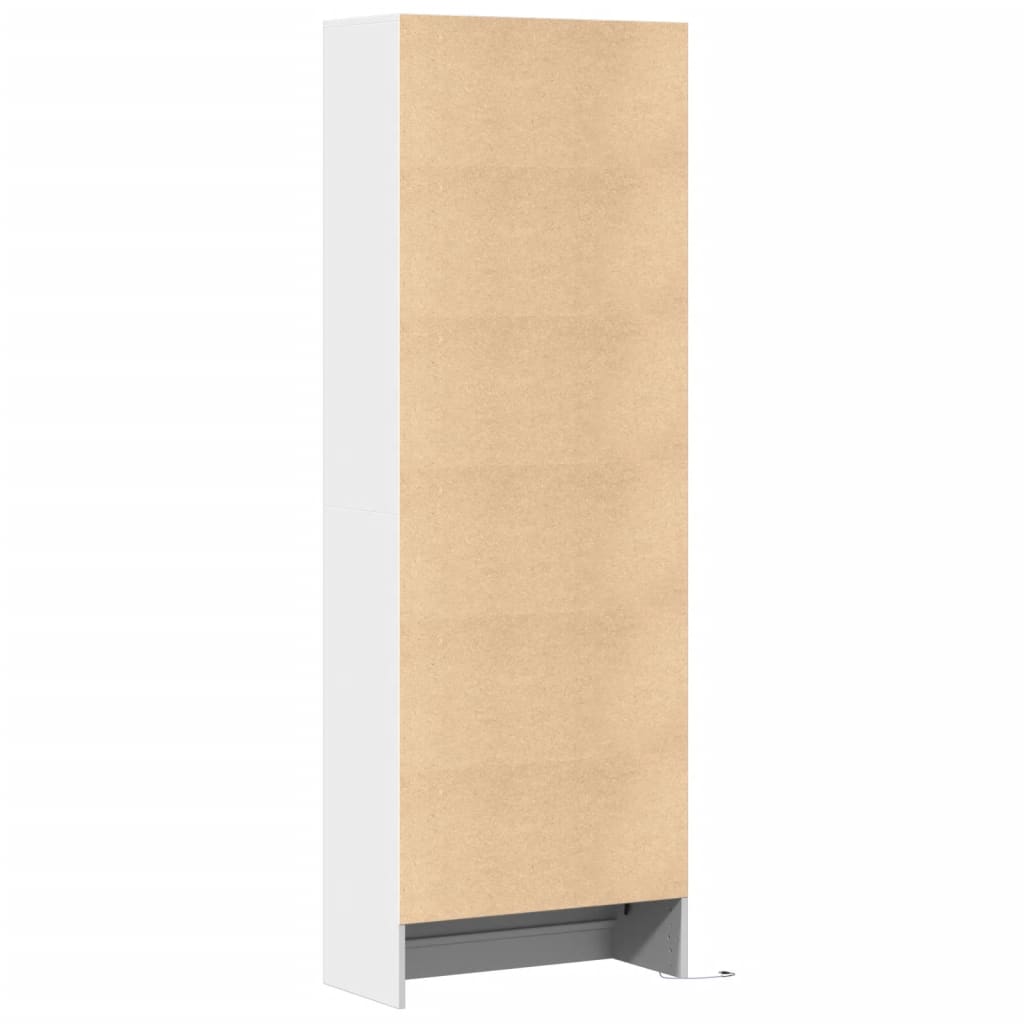 vidaXL Highboard mit LED-Beleuchtung Weiß 69x32,5x200 cm Holzwerkstoff