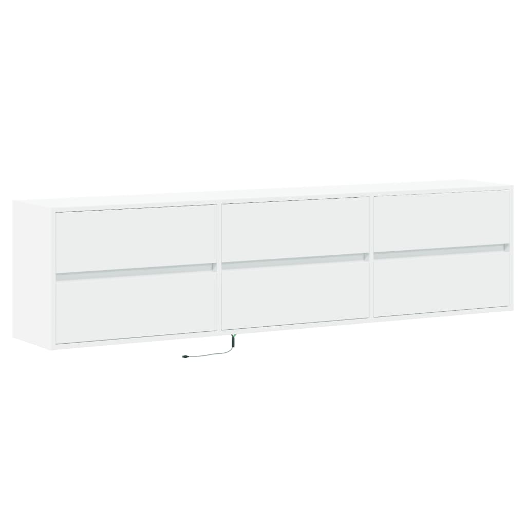 vidaXL TV-Wandschrank mit LED Weiß 180x31x45 cm