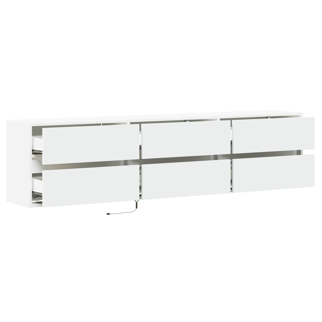vidaXL TV-Wandschrank mit LED Weiß 180x31x45 cm