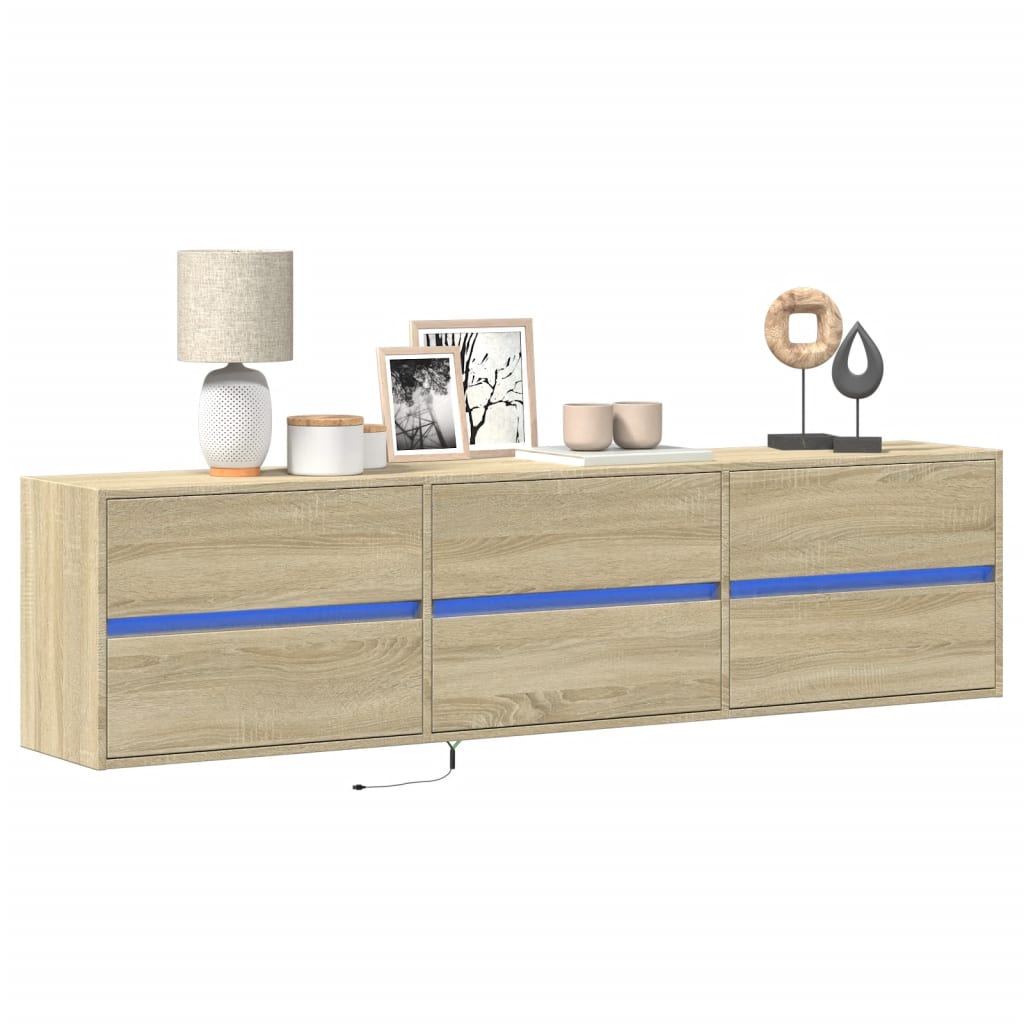 vidaXL TV-Wandschrank mit LED Weiß 180x31x45 cm
