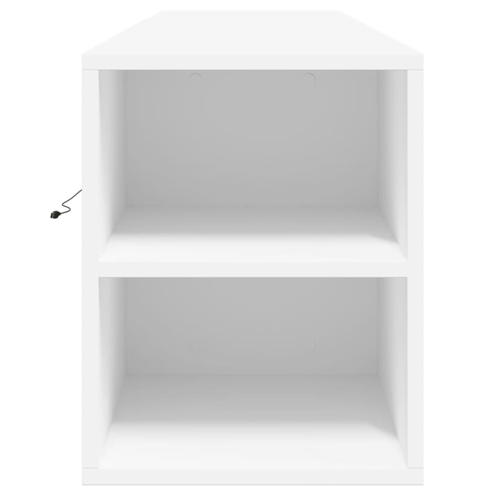vidaXL TV-Wandschrank mit LED-Beleuchtung Weiß 180x31x39,5 cm