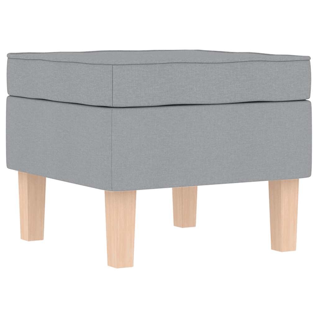 vidaXL Schaukelstuhl mit Fußhocker Hellgrau Stoff