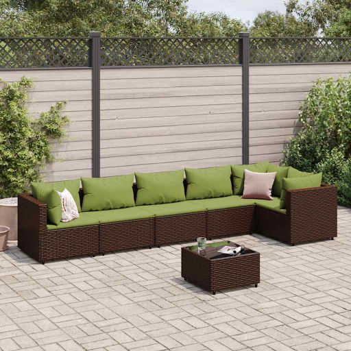 4-tlg. Garten-Lounge-Set mit Kissen Schwarz Poly Rattan