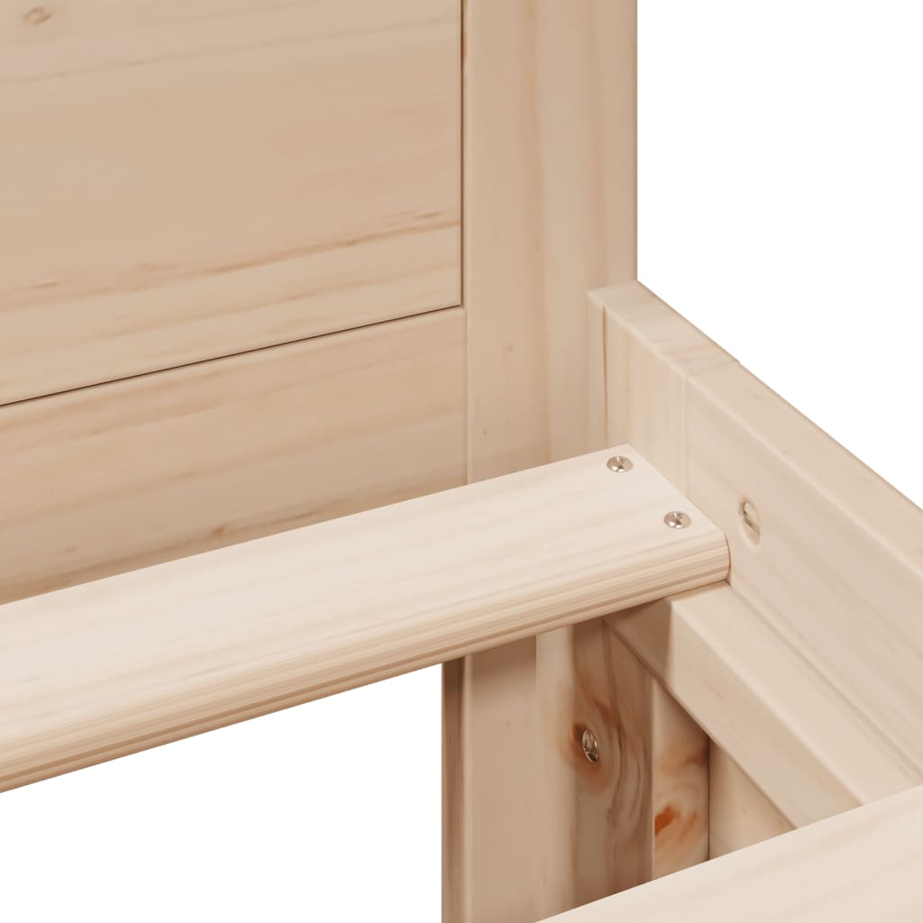 vidaXL Massivholzbett ohne Matratze mit Kopfteil 200x200 cm
