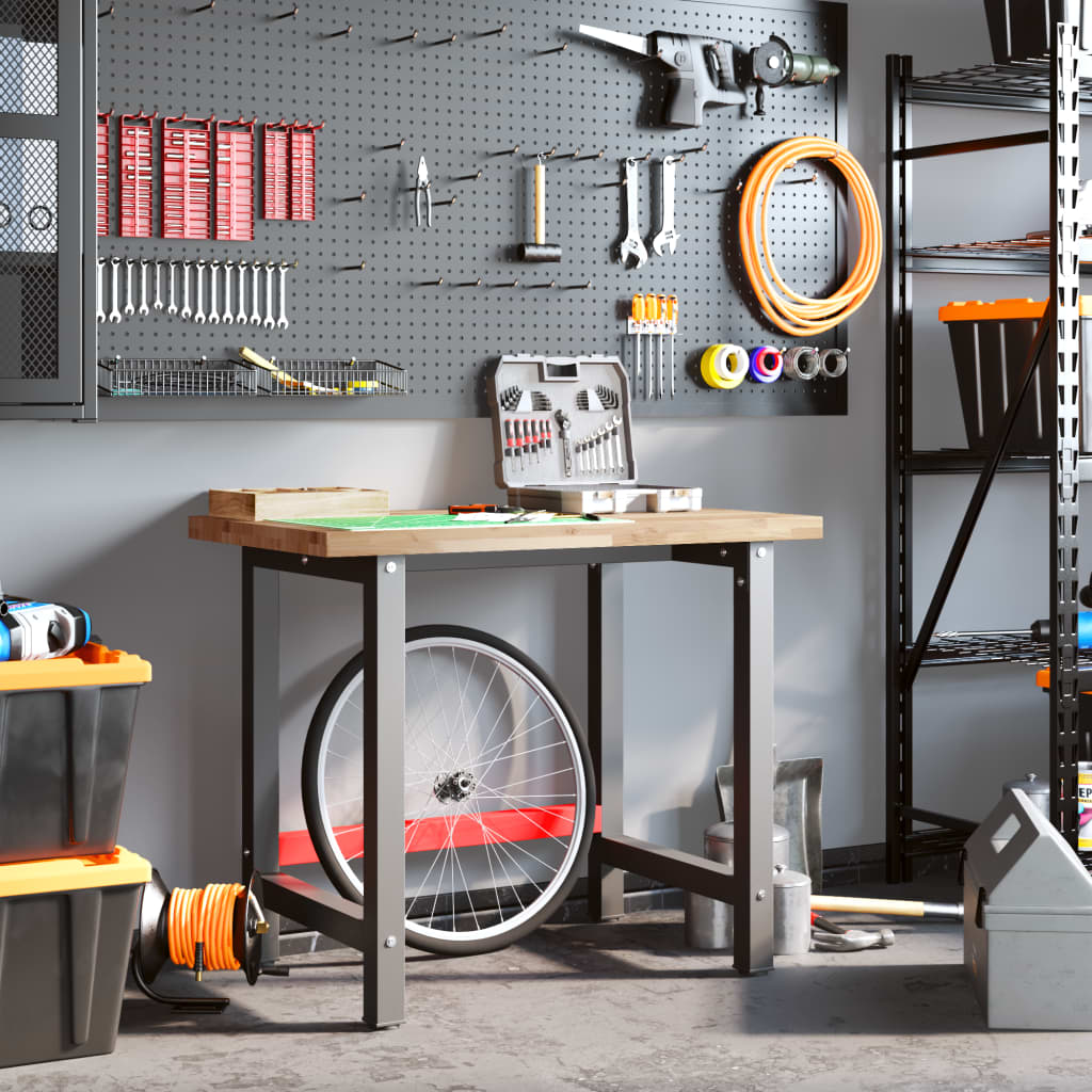 vidaXL Werkbank 100x60x83 cm Massivholz Akazie Rechteckig