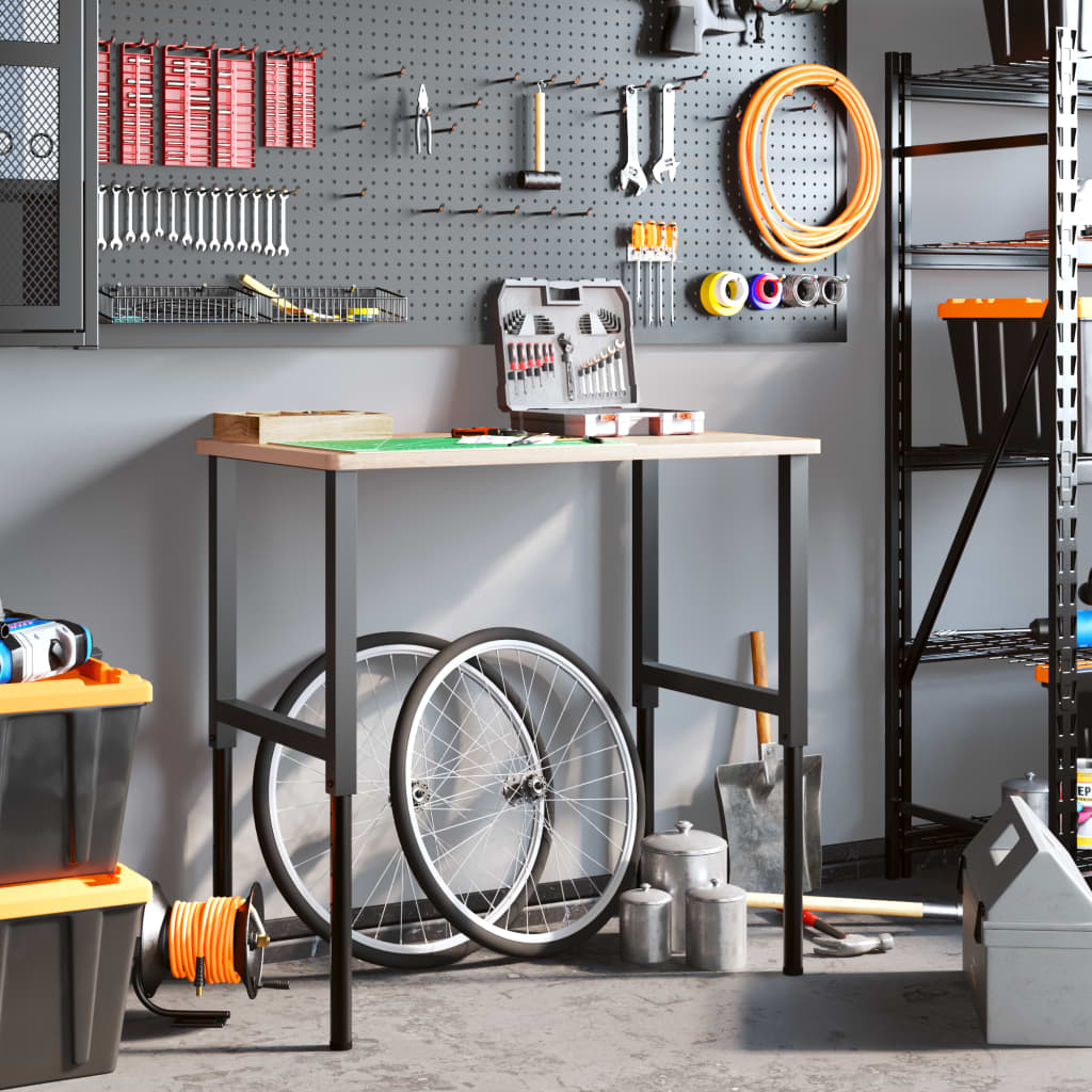 vidaXL Werkbank 100x60x(71,5-98) cm Massivholz Buche Rechteckig