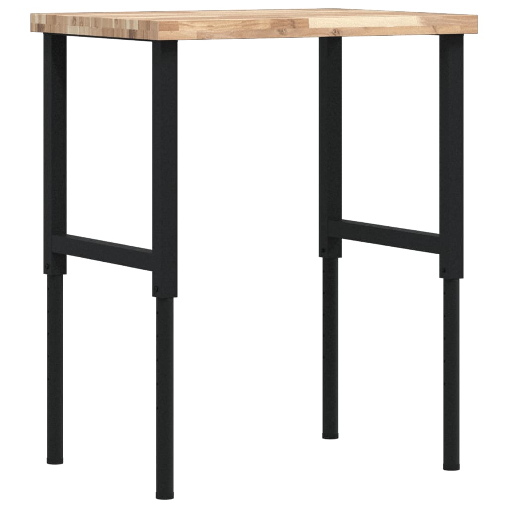 vidaXL Werkbank 80x60x(73-99,5) cm Massivholz Akazie Rechteckig