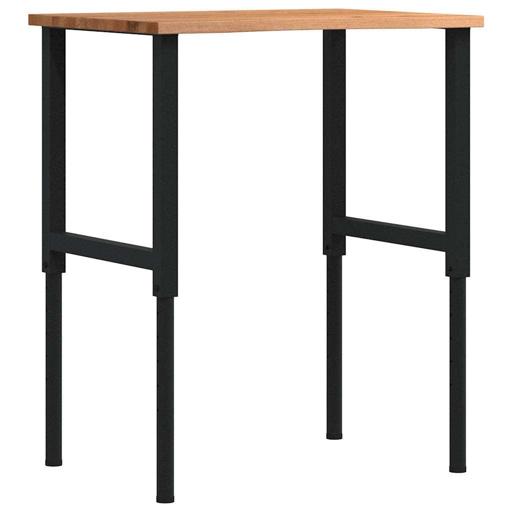 vidaXL Werkbank 80x60x(71,5-98) cm Massivholz Eiche