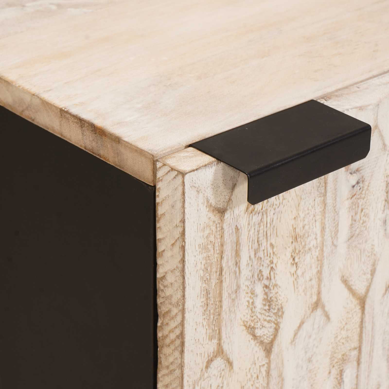 vidaXL Badezimmer Sets Weiße gewaschene Oberfläche Massivholz Mango