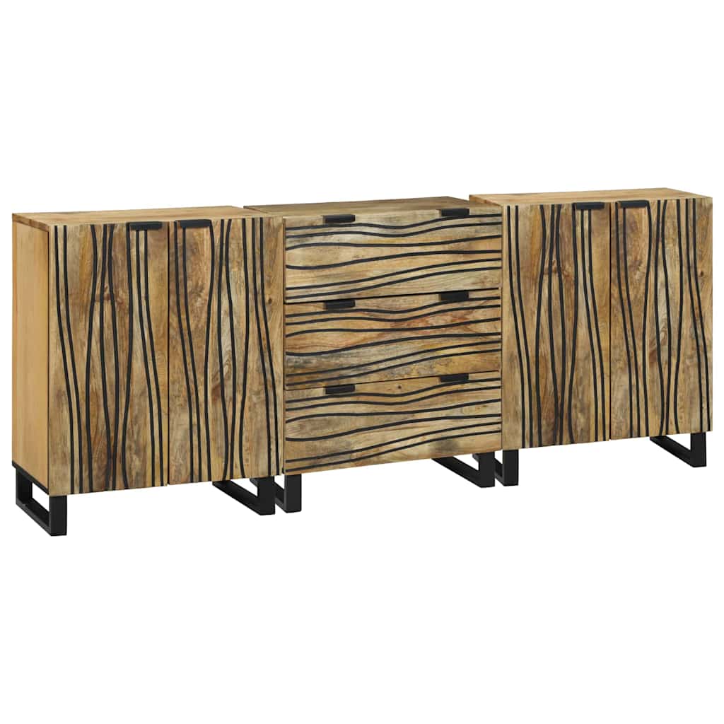 vidaXL Badezimmermöbel-Set mit Schubladen 3 pcs Braun Holzwerkstoff